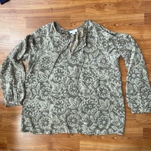 3/$20 PureJill taupe blouse size small petite